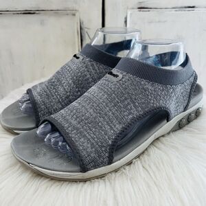 Therafit Gray Stretchy Slip on Comfort Sandals Walking Shoes Womens Size 9.5-10